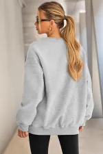 Sweat-shirt oversize pour femme Genius Store, coupe ample, doublure brossée, col rond.