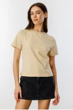 Women's Short-Sleeve Organic Cotton Crew Neck Crop T-shirt