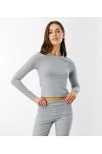 Chemisier court à manches longues pour femme, coupe ajustée