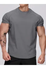 Erkek Spor Tişört Running Sports Gym Reglan Oval Kesim Penye T-shirt OVALT-SHİRT