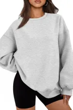 Sweat-shirt oversize pour femme Genius Store, coupe ample, doublure brossée, col rond.