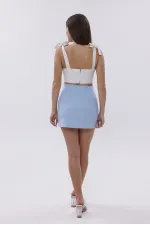 FundacshoosesXGenius Women's Darted Skirt, Non-See-Through Laminated Women's Skirt WOMEN'S SKIRT