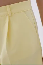 FundaChoosesXGenius Kadın Pileli Şort İç Göstermez Lamineli Kadın Şort PİLELİ-ŞORT