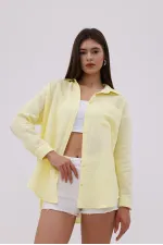Oversize Basic Müslin Kadın Gömlek KADIN-MÜSLİN-GÖMLEK