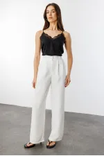 Women's Pleated Fabric High Waist Palazzo Trousers PANTS-002