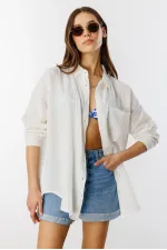 Oversize Basic Müslin Kadın Gömlek KADIN-MÜSLİN-GÖMLEK
