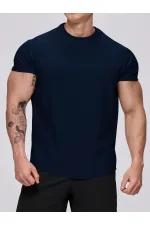 Erkek Spor Tişört Running Sports Gym Reglan Oval Kesim Penye T-shirt OVALT-SHİRT