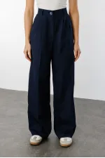Women's Pleated Fabric High Waist Palazzo Trousers PANTS-002