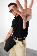  Erkek Çekmeyen Pamuklu Kumaş Regular Fit Standart Kesim Polo Yaka Tişört POLOYAKA-T-SHIRT1