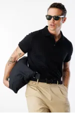  Erkek Çekmeyen Pamuklu Kumaş Regular Fit Standart Kesim Polo Yaka Tişört POLOYAKA-T-SHIRT1