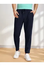 Men's Jogger Pants with Elastic Waistband and Pockets - Men's Jogger Pants