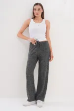 Women's Soft Knitted Trousers with Elastic Waist and Pockets