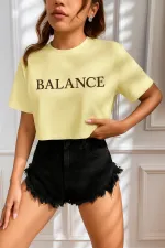 Women's T-shirt, Crop T-shirt, Printed Fit T-shirt, BALANCE-T-SHIRT