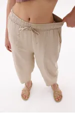 Kadın Şalvar Cepli Ayrobin Şalvar Pantolon Ayarlanabilir Beli Lastikli Pantolon KADIN-ŞALVAR