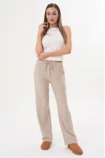 Women's Soft Knitted Trousers with Elastic Waist and Pockets