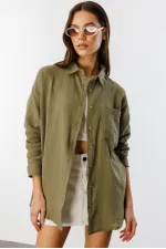 Oversize Basic Müslin Kadın Gömlek KADIN-MÜSLİN-GÖMLEK
