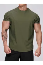 Erkek Spor Tişört Running Sports Gym Reglan Oval Kesim Penye T-shirt OVALT-SHİRT