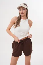 Short en modal pour femme avec taille élastique et poches - SHORTS EN MODAL