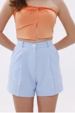 FundaChoosesXGenius Kadın Pileli Şort İç Göstermez Lamineli Kadın Şort PİLELİ-ŞORT