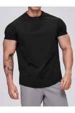 Men's Sports T-Shirt Running Sports Gym Raglan Oval Cut Combed Cotton T-shirt OVALT-SHIRT