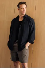 Oversize Basic Erkek Müslin Gömlek ERKEK-MÜSLİN-GÖMLEK