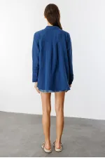 Oversize Basic Müslin Kadın Gömlek KADIN-MÜSLİN-GÖMLEK