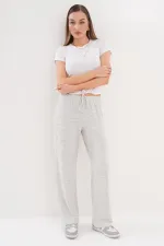 Women's Soft Knitted Trousers with Elastic Waist and Pockets