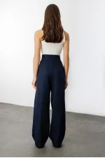 Women's Pleated Fabric High Waist Palazzo Trousers PANTS-002