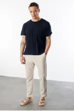 Erkek T-shirt %100 Pamuk Regular Fit Standart Kesim Bisiklet Yaka Basic Tişört BASIC-T-SHIRT1