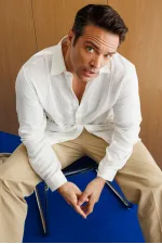 Chemise en mousseline basique oversize pour homme