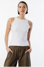 Débardeur basique pour femme à bretelles larges et aspect côtelé ATLET2