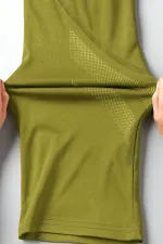 T-shirt de sport pour homme, T-shirt d'entraînement en polyester pour homme, T-shirt rayé