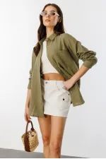 Oversize Basic Müslin Kadın Gömlek KADIN-MÜSLİN-GÖMLEK