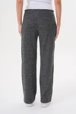 Women's Soft Knitted Trousers with Elastic Waist and Pockets