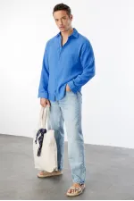 Chemise en mousseline basique oversize pour homme