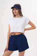 Kadın Modal Şort Beli Lastikli Cepli Şort MODAL-ŞORT