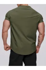 Erkek Spor Tişört Running Sports Gym Reglan Oval Kesim Penye T-shirt OVALT-SHİRT