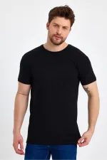 Men's Crew Neck Basic Dark Gray T-Shirt