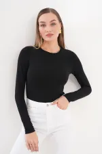 Uzun Kollu Kısa Kadın Bluz Long Fitted UZUNKOL-BLUZ