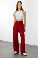 Women's Pleated Fabric High Waist Palazzo Trousers PANTS-002