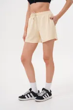 Kadın Modal Şort Beli Lastikli Cepli Şort MODAL-ŞORT