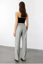 Kadın Yüksek Bel Wide Leg Kumaş Pantolon PANTOLON-004