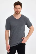 Men's V-Neck Basic Red T-Shirt