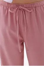 Kadın Pantolon Geniş Paça Pamuklu Viskon Cepli Pantolon Beli Lastikli GENİŞPAÇA-PANTOLON