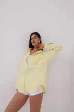 Oversize Basic Müslin Kadın Gömlek KADIN-MÜSLİN-GÖMLEK
