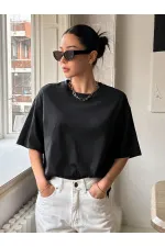 Kadın Oversize T-shirt Pamuklu Baskılı Tişört KİND-OVERSİZE