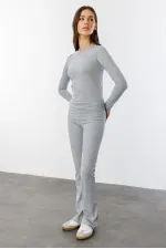 Chemisier court à manches longues pour femme, coupe ajustée