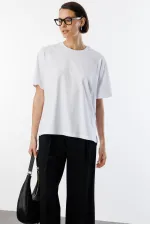 Women's 100% Organic Cotton Relaxed Fit Slit Round Neck T-shirt SLIT-T-SHIRT