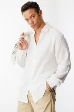 Oversize Basic Erkek Müslin Gömlek ERKEK-MÜSLİN-GÖMLEK