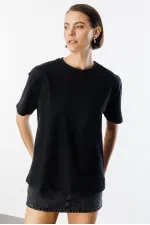 Women's 100% Organic Cotton Thick Textured Oversize Fit Round Neck T-shirt WOMEN-OVERSIZE-T-SHIRT